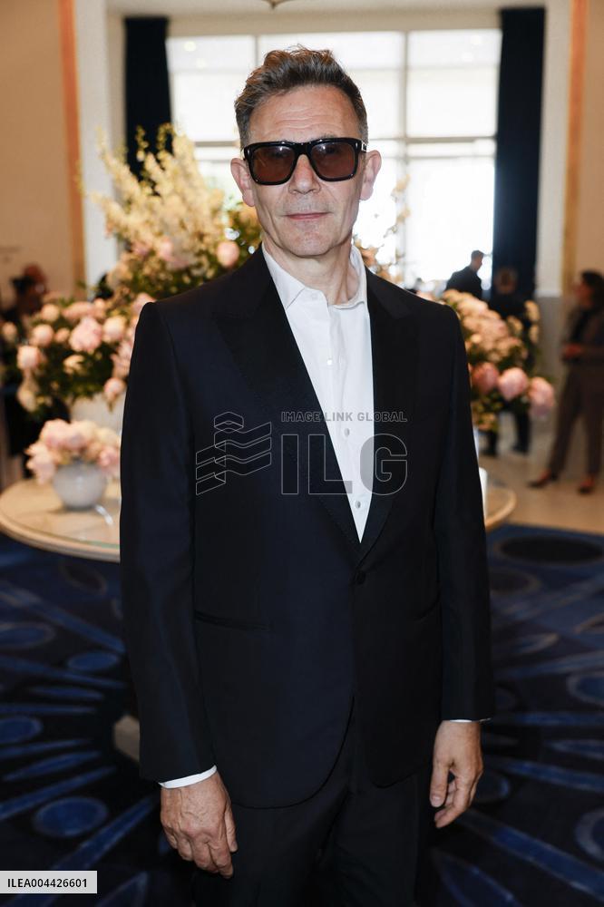 Cannes Raphael Quenard, Francois Civil, Michel Hazanavicius walk with condor from Hotel Martinez MP