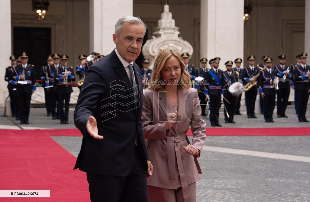 Mark Carney Meets Giorgia Meloni - Rome