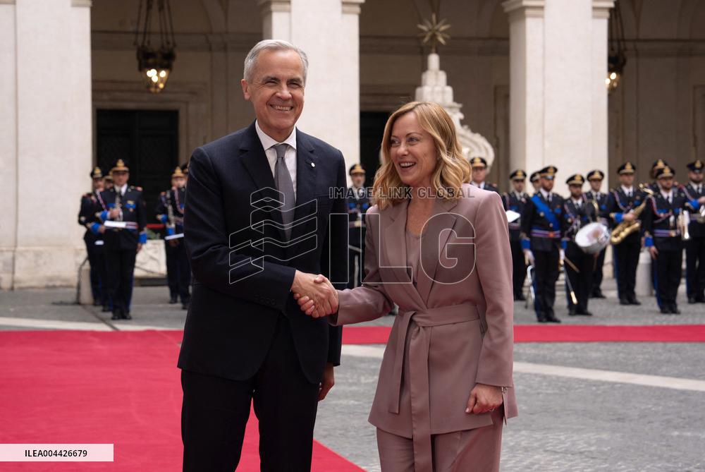 Mark Carney Meets Giorgia Meloni - Rome