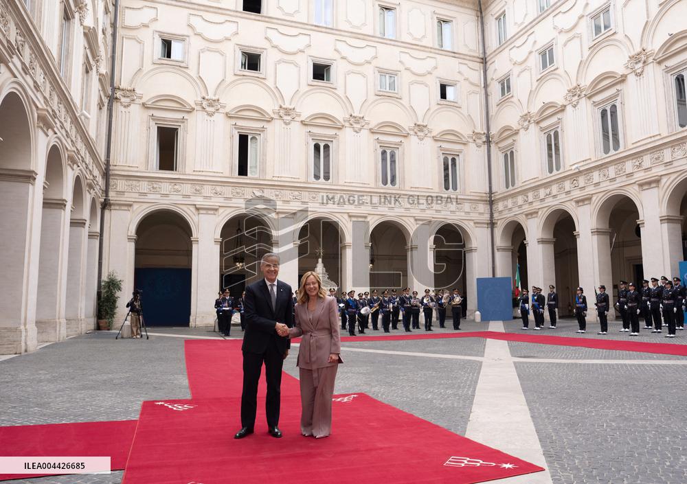 Mark Carney Meets Giorgia Meloni - Rome