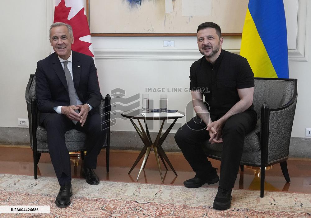Mark Carney Meets Volodymyr Zelensyy - Rome