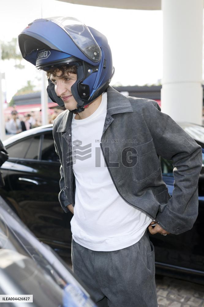 Cannes Aliocha Schneider leaves Hotel Martinez MP
