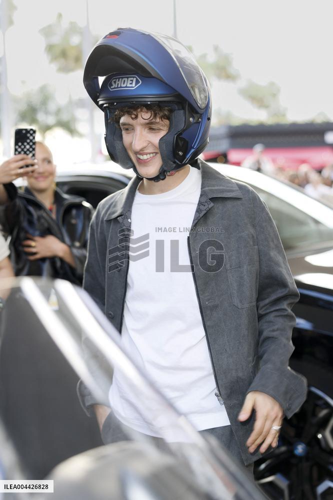 Cannes Aliocha Schneider leaves Hotel Martinez MP