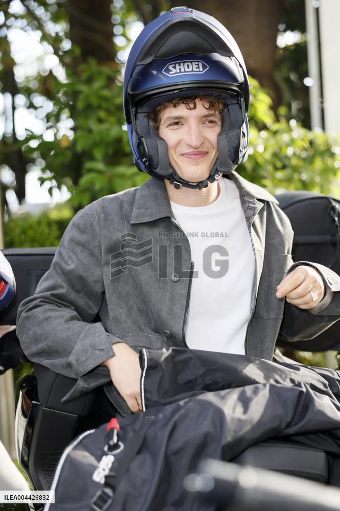 Cannes Aliocha Schneider leaves Hotel Martinez MP