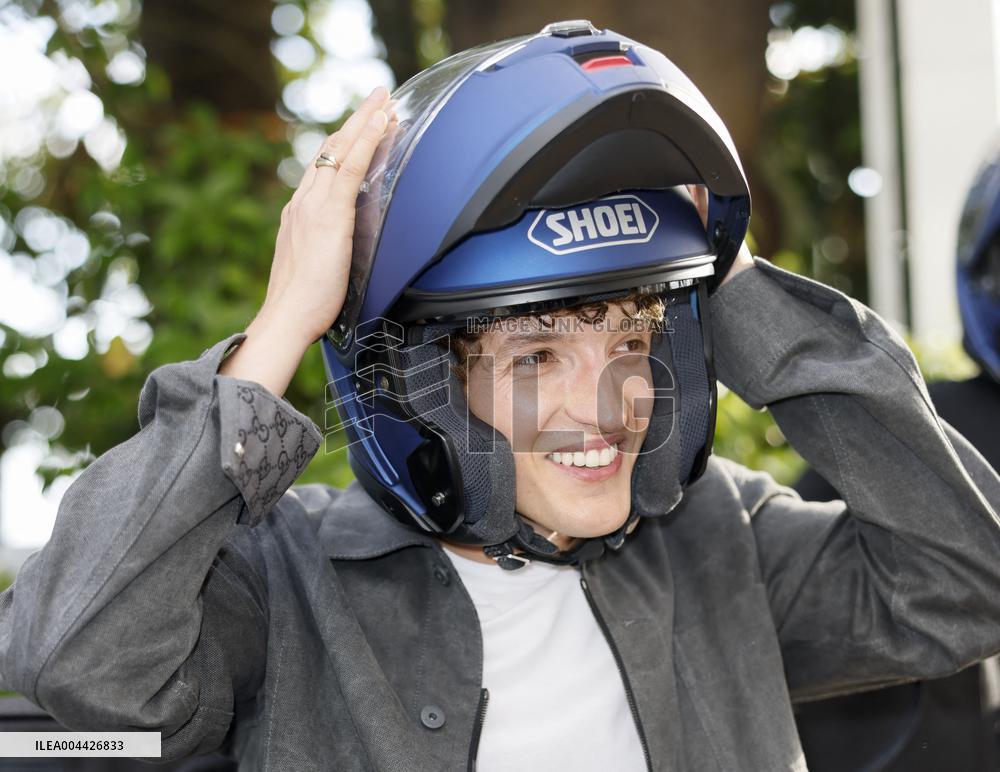 Cannes Aliocha Schneider leaves Hotel Martinez MP