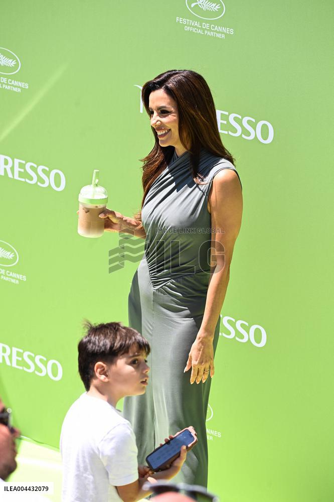 Cannes - Eva Longoria At Nespresso Shooting With Her Son