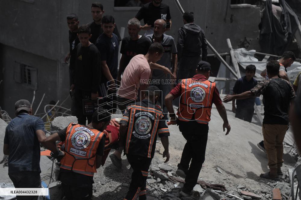 Israeli Airstrike In Jabalia Refugee Camp - Gaza