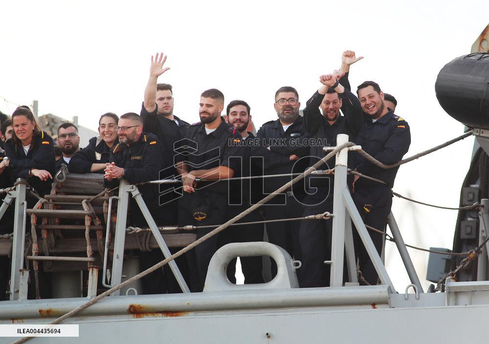 Frigate and Ship Return to Ferrol After Noble Shield - Spain