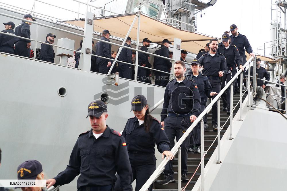 Frigate and Ship Return to Ferrol After Noble Shield - Spain