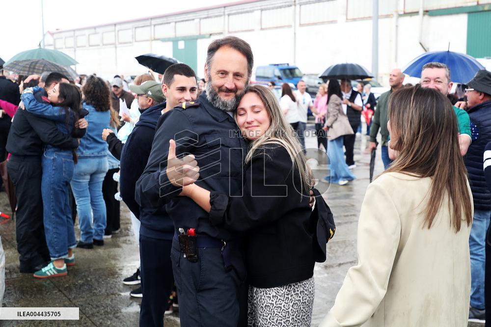 Frigate and Ship Return to Ferrol After Noble Shield - Spain