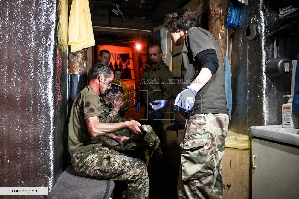 Stabilisation point of Ukraines 141st Brigade in Donetsk region