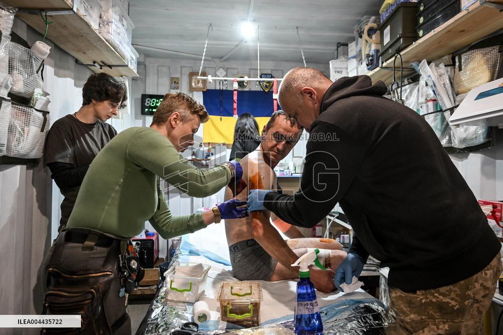 Stabilisation point of Ukraines 141st Brigade in Donetsk region