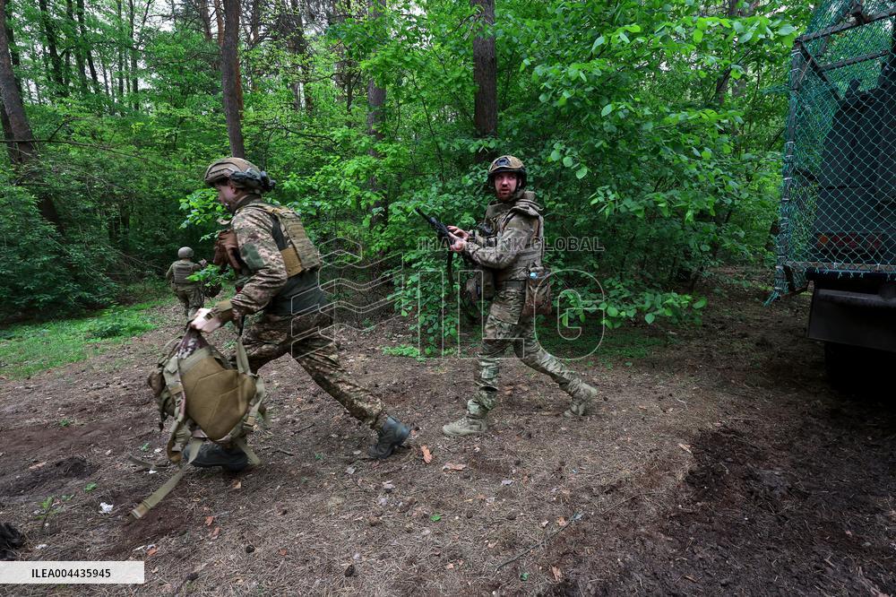 Tactical drills of Khartiia Brigade in Kharkiv region