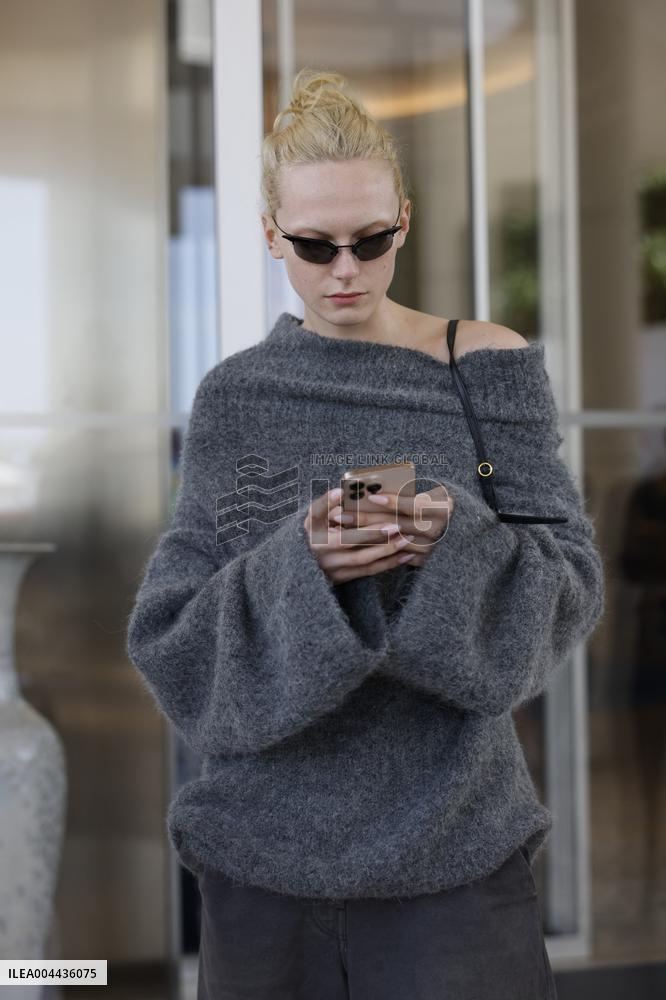 Cannes Alex Consani leaves Hotel Martinez MP