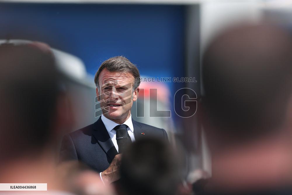 President Macron at the Daimler Buses Site - Meuse