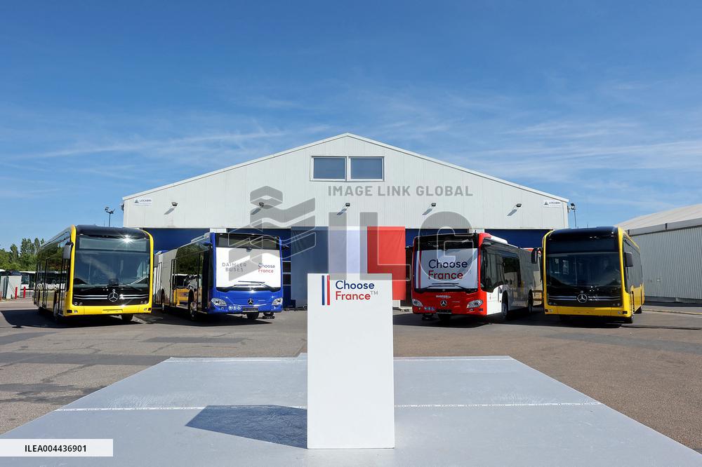 President Macron at the Daimler Buses Site - Meuse