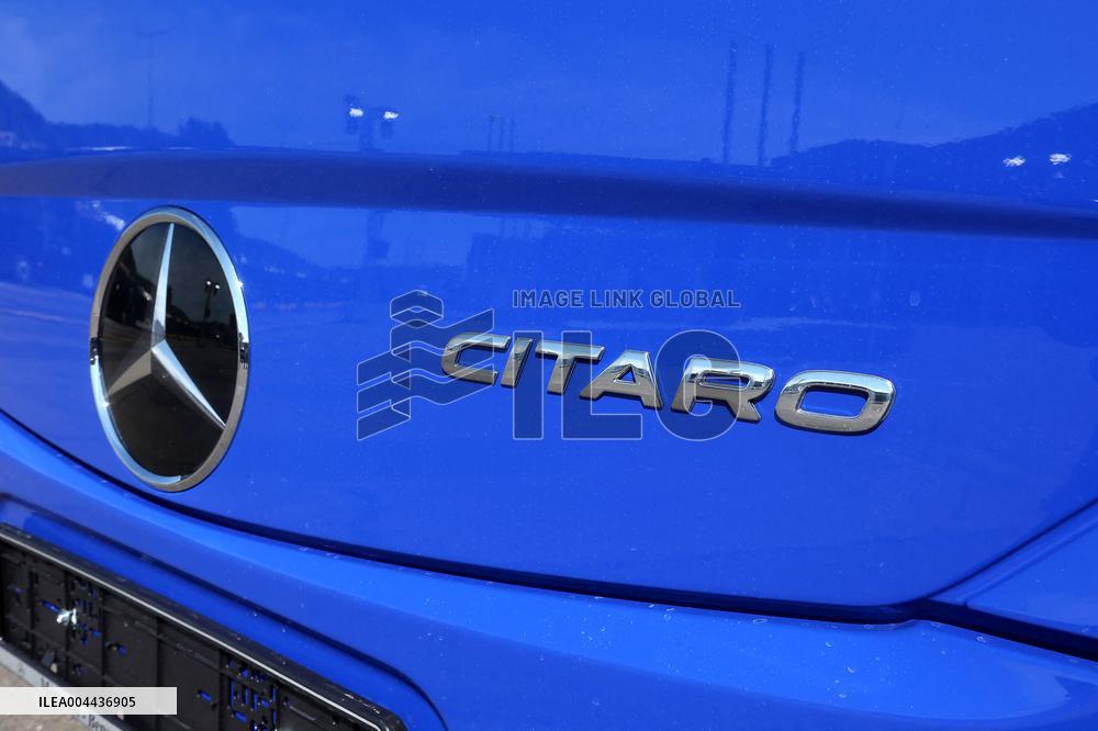 President Macron at the Daimler Buses Site - Meuse