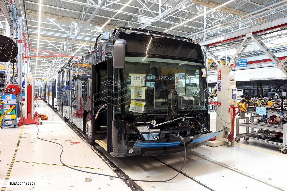 President Macron at the Daimler Buses Site - Meuse