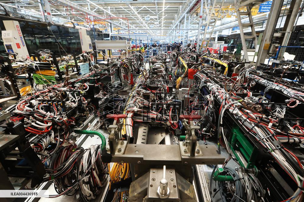 President Macron at the Daimler Buses Site - Meuse