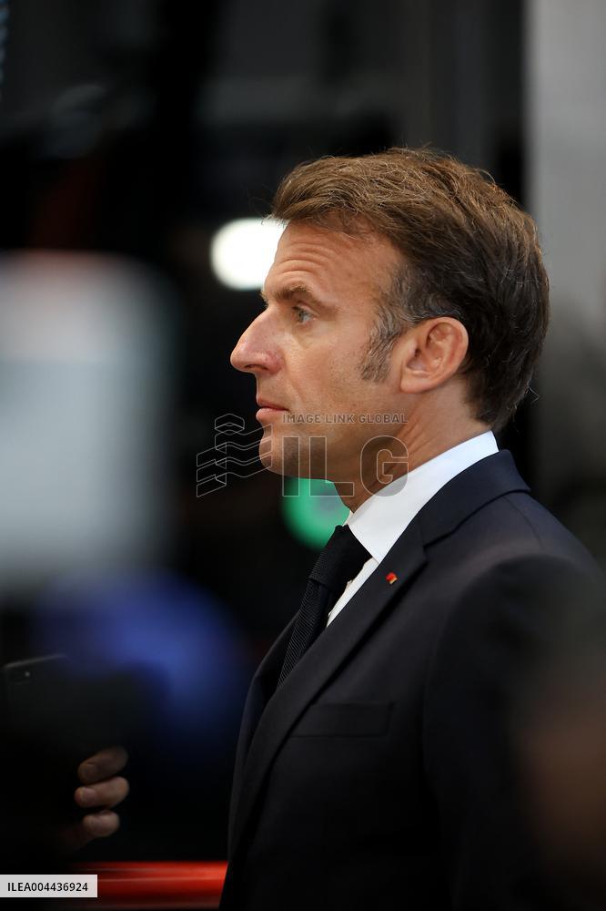President Macron at the Daimler Buses Site - Meuse