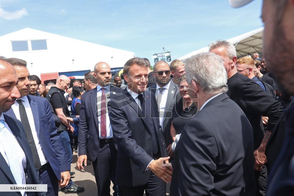 President Macron at the Daimler Buses Site - Meuse