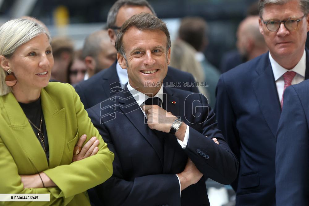 President Macron at the Daimler Buses Site - Meuse