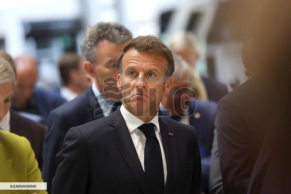 President Macron at the Daimler Buses Site - Meuse