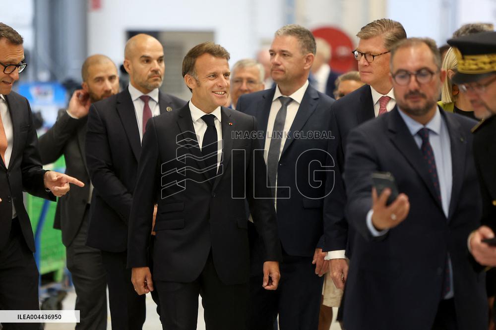 President Macron at the Daimler Buses Site - Meuse
