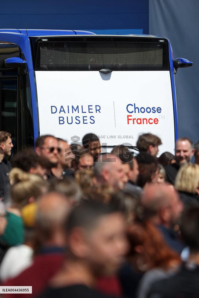 President Macron at the Daimler Buses Site - Meuse