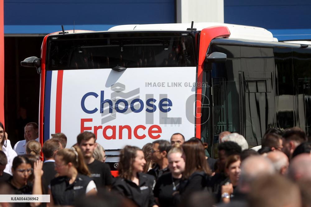 President Macron at the Daimler Buses Site - Meuse