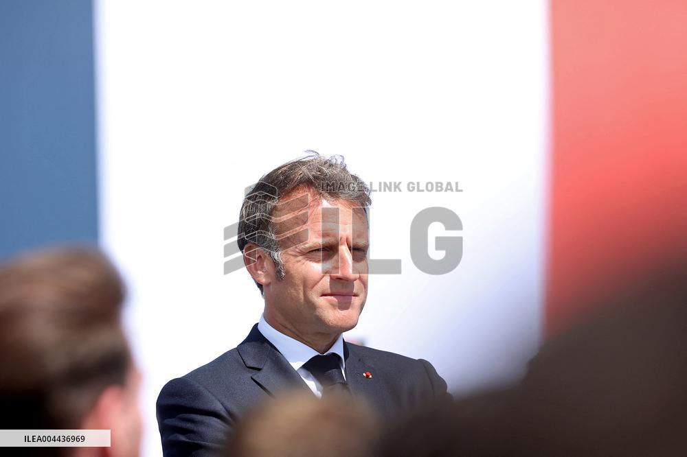 President Macron at the Daimler Buses Site - Meuse