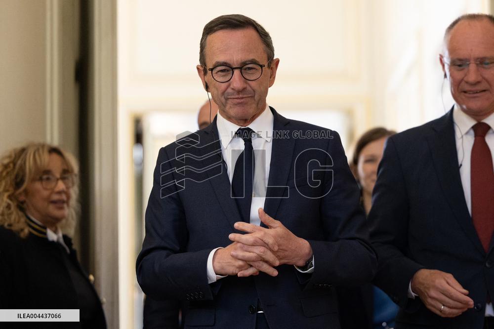 Bruno Retailleau gives a Press Conference - Paris