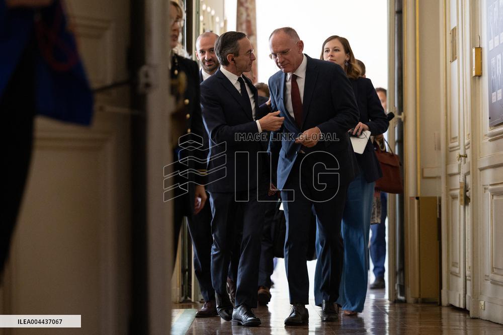 Bruno Retailleau gives a Press Conference - Paris