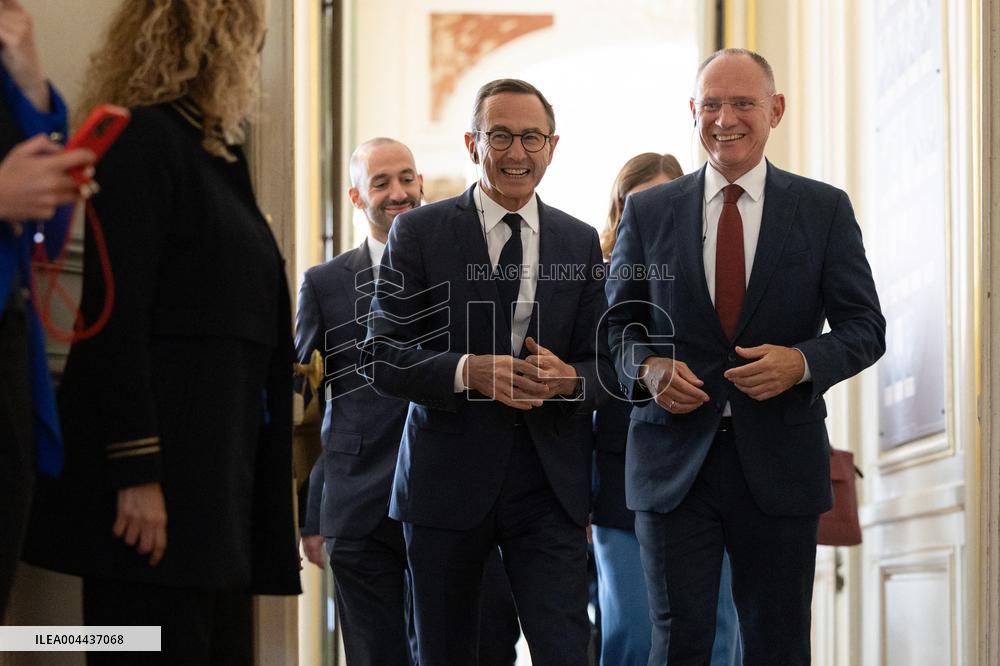 Bruno Retailleau gives a Press Conference - Paris