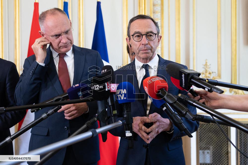 Bruno Retailleau gives a Press Conference - Paris