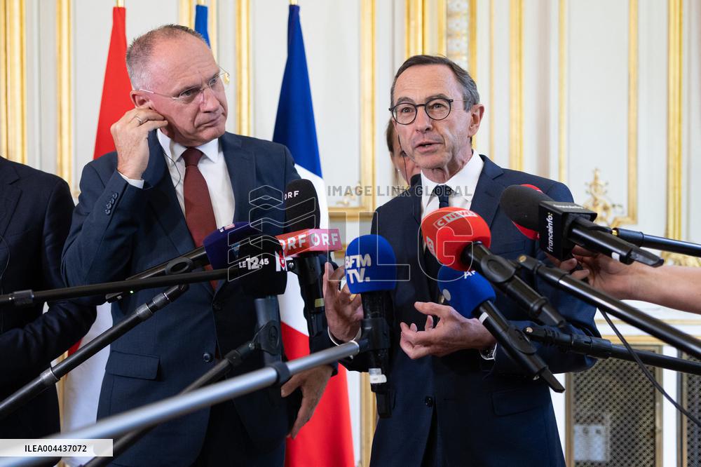 Bruno Retailleau gives a Press Conference - Paris