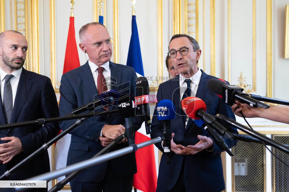 Bruno Retailleau gives a Press Conference - Paris