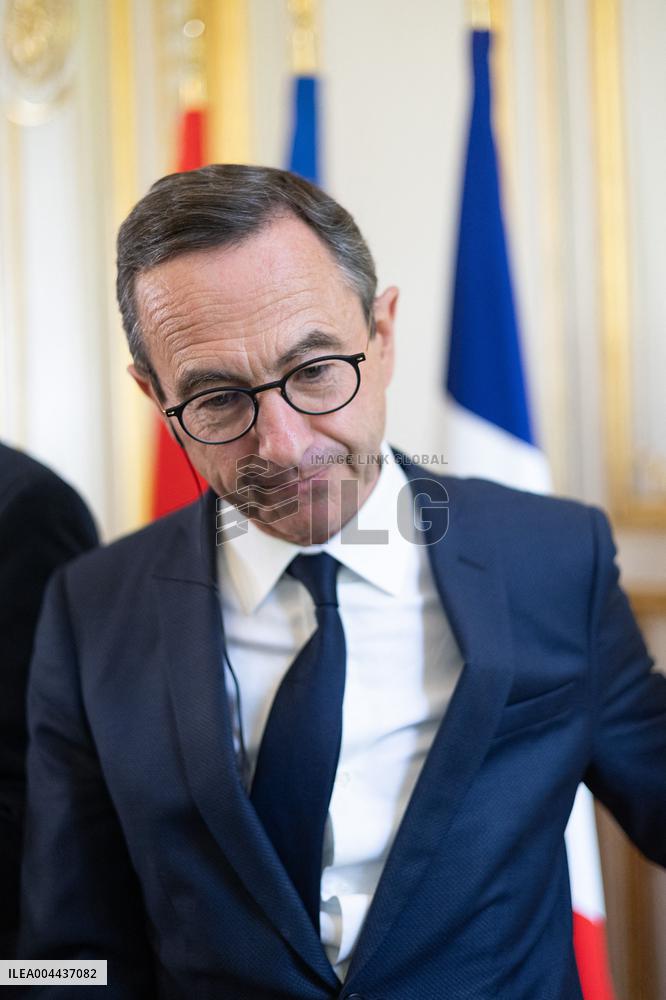 Bruno Retailleau gives a Press Conference - Paris