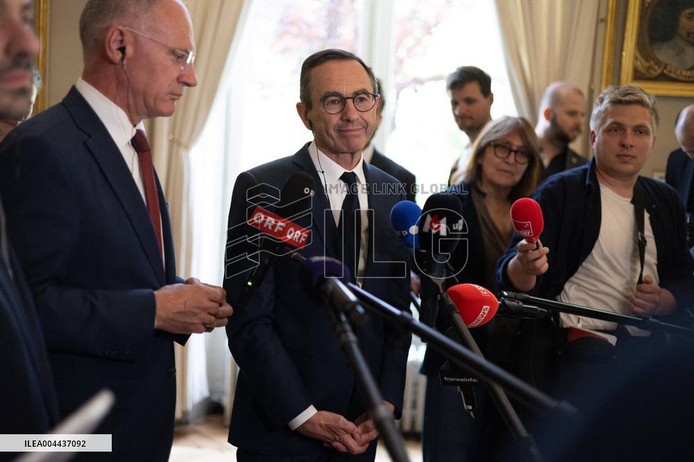 Bruno Retailleau gives a Press Conference - Paris
