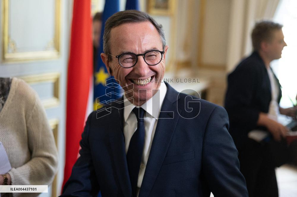 Bruno Retailleau gives a Press Conference - Paris