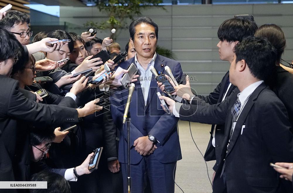 Japan farm minister meets media after rice comments