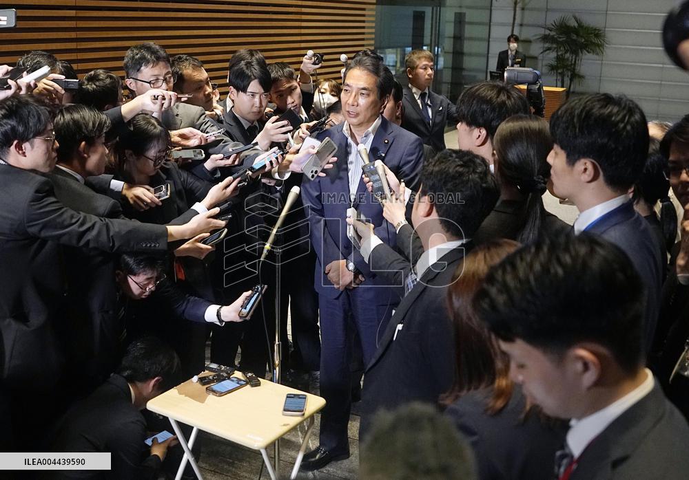 Japan farm minister meets media after rice comments