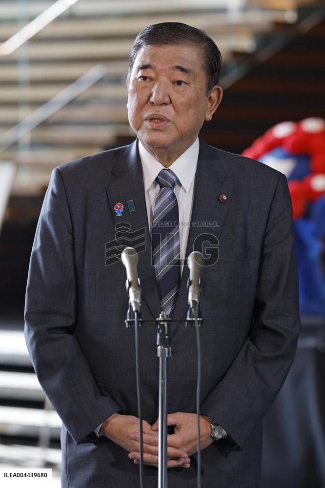 Prime Minister Ishiba meets media