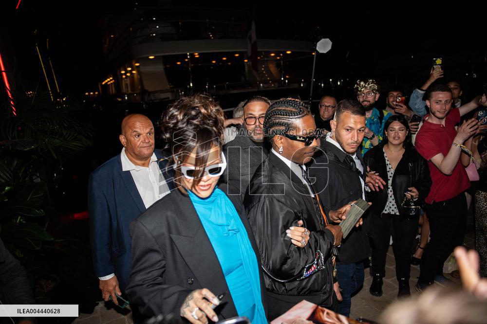 Cannes - Rihanna and Asap Rocky leaving A Party