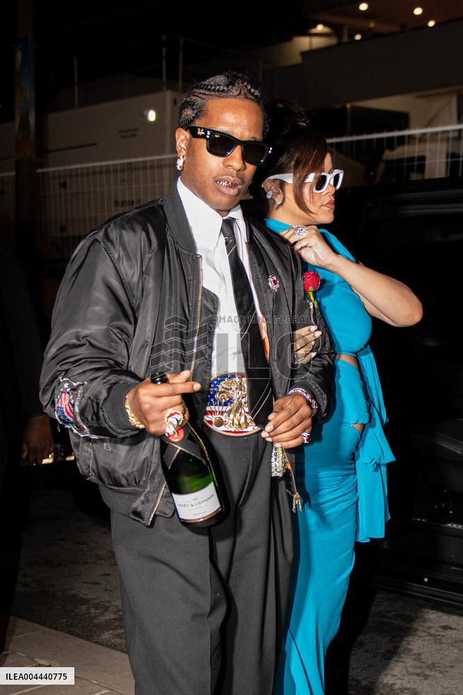 Cannes - ASAp Rocky And Rihanna Arrive At The Ray-Ban Party