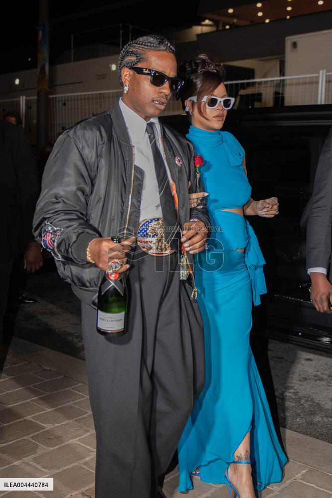 Cannes - ASAp Rocky And Rihanna Arrive At The Ray-Ban Party