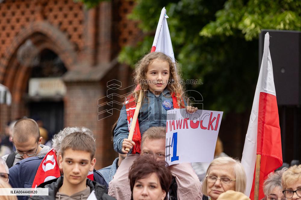 Karol Nawrocki Campaigns in Torun for Presidential Election - Poland