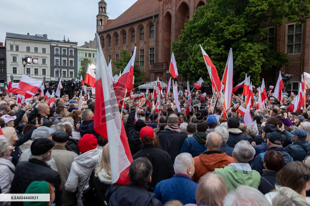 Karol Nawrocki Campaigns in Torun for Presidential Election - Poland