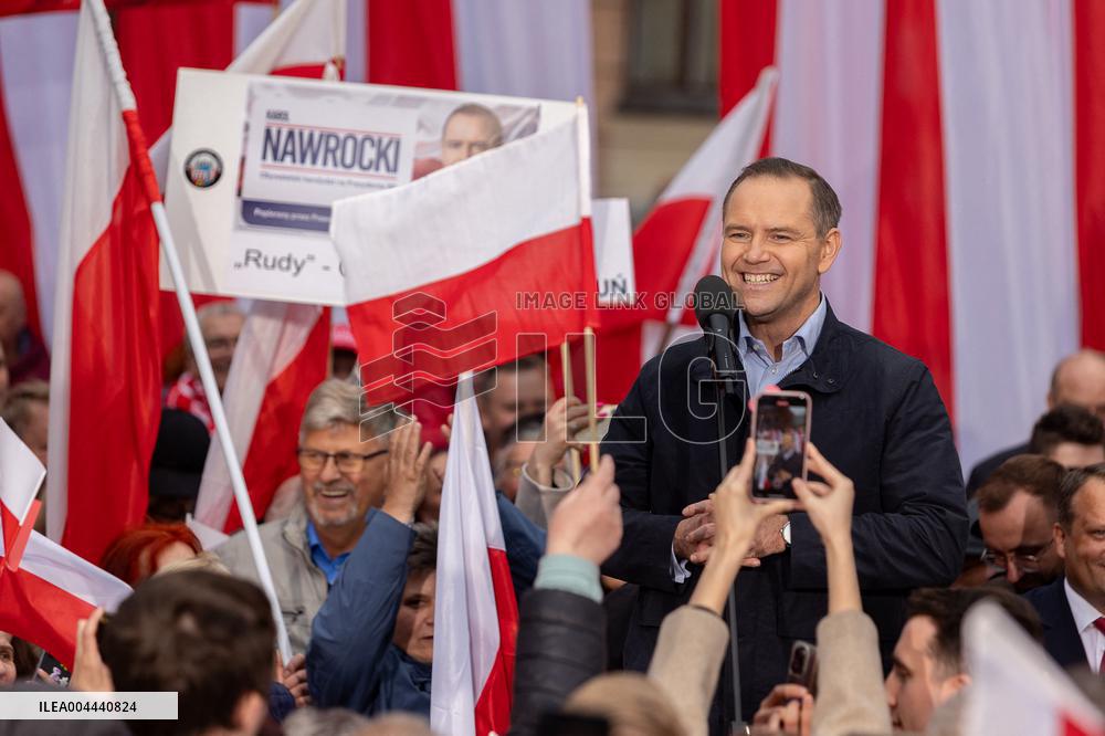 Karol Nawrocki Campaigns in Torun for Presidential Election - Poland