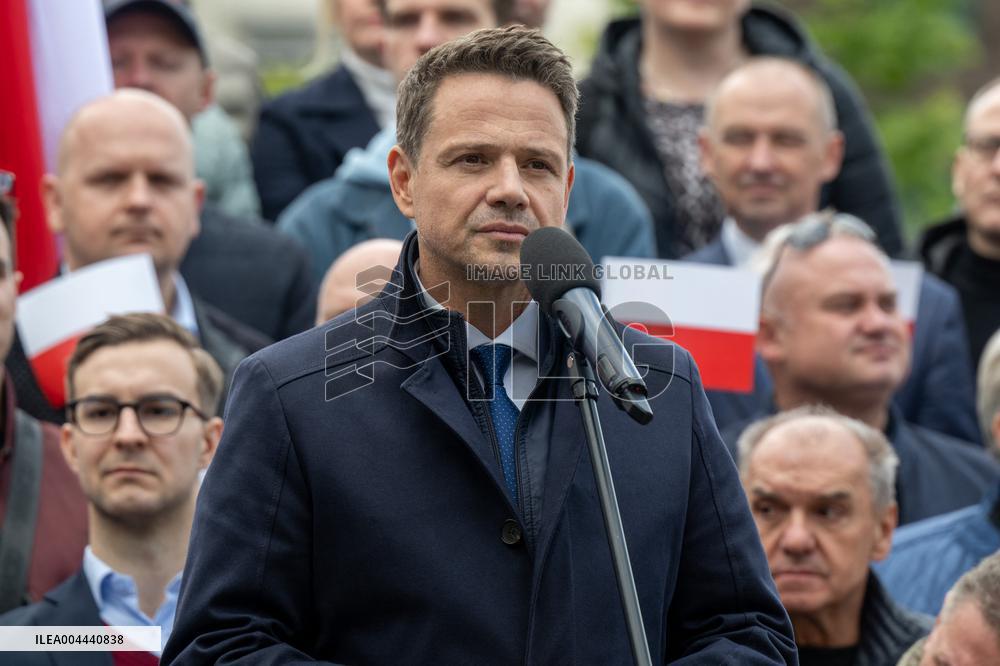 Rafal Trzaskowski Holds Press Conference for Presidential Campaign - Poland